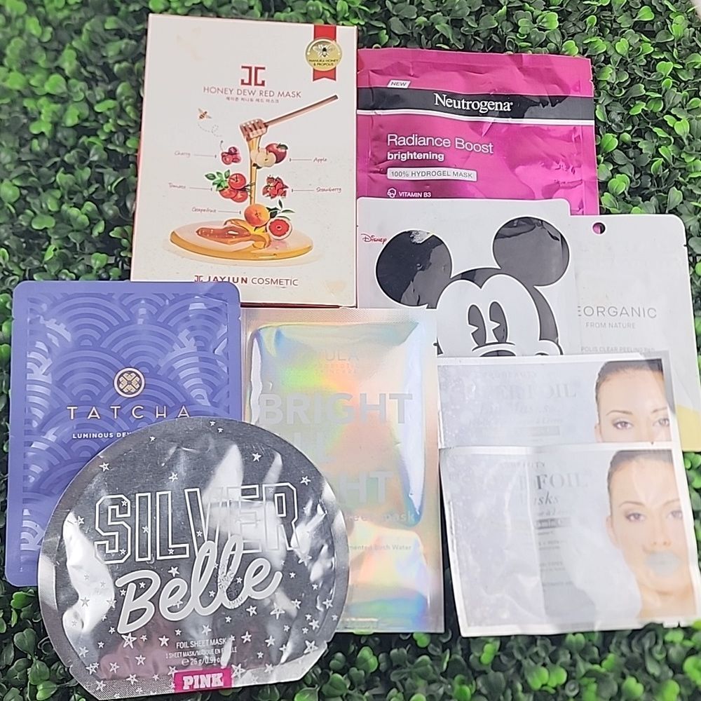 Face mask bundle set skincare lip masks tatcha pink disney Neutrogena glowy new